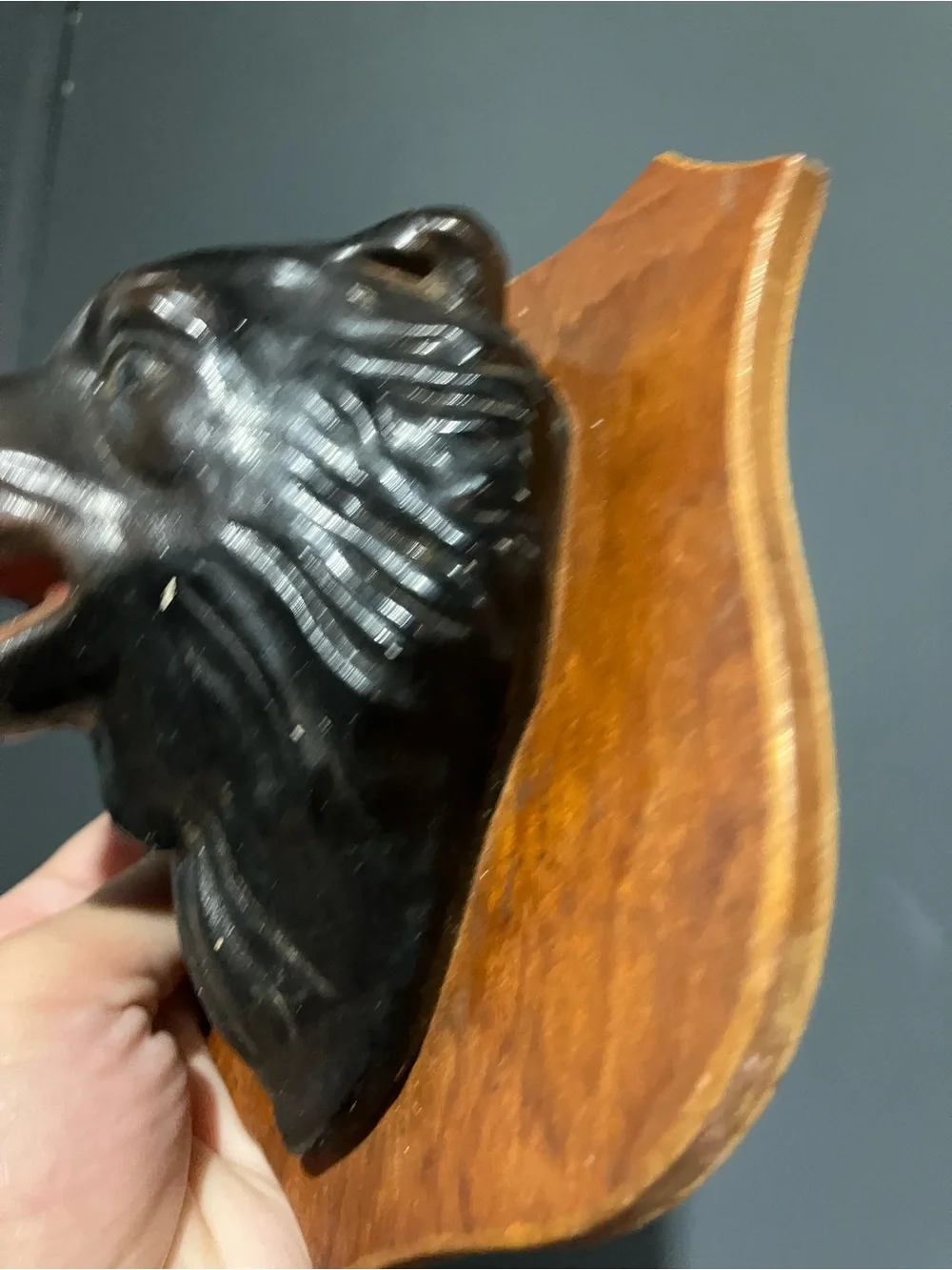Vintage Chalkware Grizzly Bear Head Wall Plaque Faux Taxidermy